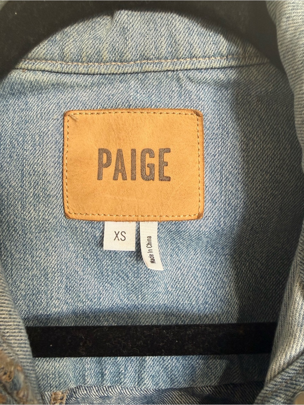 PAIGE XS Two Tone Colorblock Denim Jean Jacket Y2K Designer Western - Picture 3 of 9